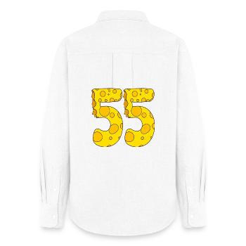55 ans - Cadeau de 55e anniversaire - 1955 - Chemise Oxford Femme - blanc - Dos - AI Model Female 172 light (172cm)