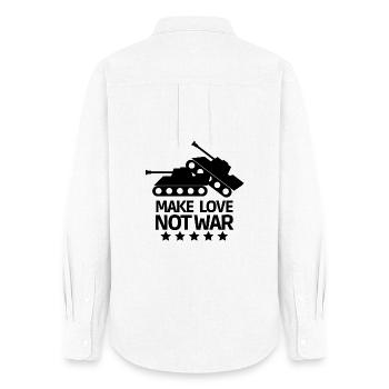 war, anti-war, against war - Women's Oxford Shirt - white - Back - AI Model Female 172 light (172cm)