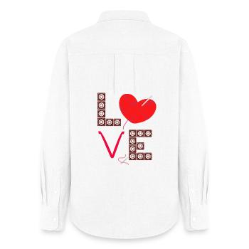 Love to Craft - Crochet or Crafting Gift Idea - Frauen Oxford Hemd - Weiß - Hinten - AI Model Female 172 light (172cm)