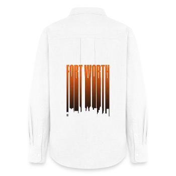 Fort Worth Skyline Neon Gradients - Women's Oxford Shirt - white - Back - AI Model Female 172 light (172cm)