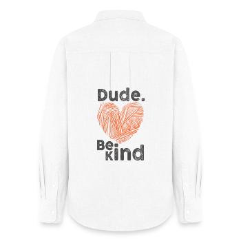 Dude Be Kind No Bullying - Chemise Oxford Femme - blanc - Dos - AI Model Female 172 light (172cm)