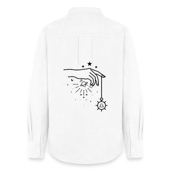 Waage Tierkreis-Astrologie - Frauen Oxford Hemd - Weiß - Hinten - AI Model Female 172 light (172cm)