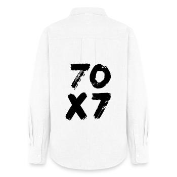 70x7: Infinite Forgiveness - Gospel of Matthew - Women's Oxford Shirt - white - Back - AI Model Female 172 light (172cm)