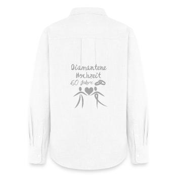 Diamantene Hochzeit 60 Jahre Paar silbern - Frauen Oxford Hemd - Weiß - Hinten - AI Model Female 172 light (172cm)