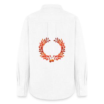 Autumn leaves wreath with acorns - Women's Oxford Shirt - white - Back - AI Model Female 172 light (172cm)