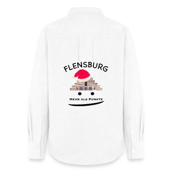 Weihnachten Flensburg Nordertor, ,mehr als Punkte - Frauen Oxford Hemd - Weiß - Hinten - AI Model Female 172 light (172cm)