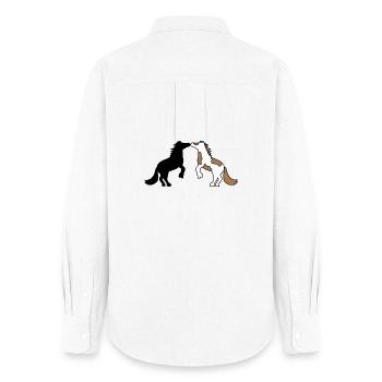 Chevaux islandais chevaux amour galop arabes - Chemise Oxford Femme - blanc - Dos - AI Model Female 172 light (172cm)