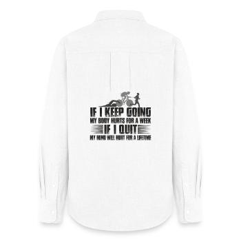 If I Keep Going My Body Hurts For A Week - Women's Oxford Shirt - white - Back - AI Model Female 172 light (172cm)