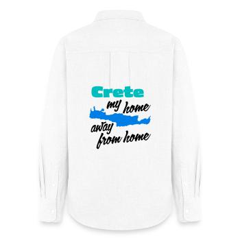 Crete – my home away from home - Women's Oxford Shirt - white - Back - AI Model Female 172 light (172cm)