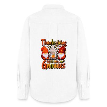 Thanksgiving With My Gnomies Funny Autumn Gnomes - Women's Oxford Shirt - white - Back - AI Model Female 172 light (172cm)