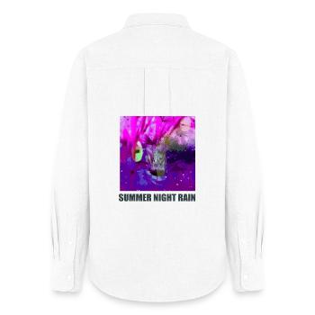 Summer NightRain Abstract - Women's Oxford Shirt - white - Back - AI Model Female 172 light (172cm)