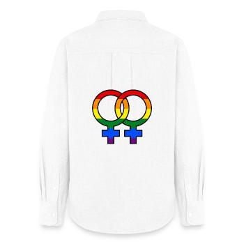 Mariage homosexuel Fierté des relations LGBT - Chemise Oxford Femme - blanc - Dos - AI Model Female 172 light (172cm)