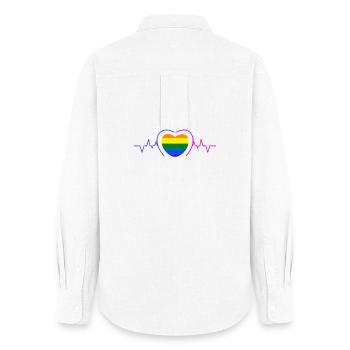 Lgbt Herz Pride Gay Homo Sexualität Menschenrechte - Frauen Oxford Hemd - Weiß - Hinten - AI Model Female 172 light (172cm)