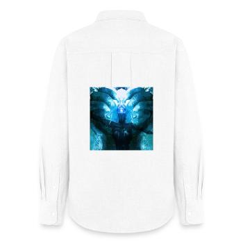 Reflective Deep Blue Creature - Women's Oxford Shirt - white - Back - AI Model Female 172 light (172cm)