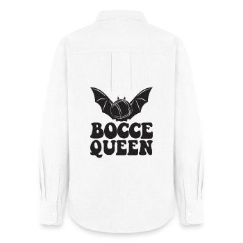 Bocce Queen Boules Bal Halloween Costume Boule - Chemise Oxford Femme - blanc - Dos - AI Model Female 172 light (172cm)