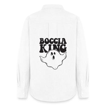 Boccia King Boules Bal Halloween Costume - Chemise Oxford Femme - blanc - Dos - AI Model Female 172 light (172cm)