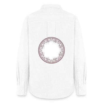 Nostalgia cake tip label in dusky pink - Women's Oxford Shirt - white - Back - AI Model Female 172 light (172cm)
