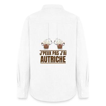 Autriche, Vienne - Chemise Oxford Femme - blanc - Dos - AI Model Female 172 light (172cm)