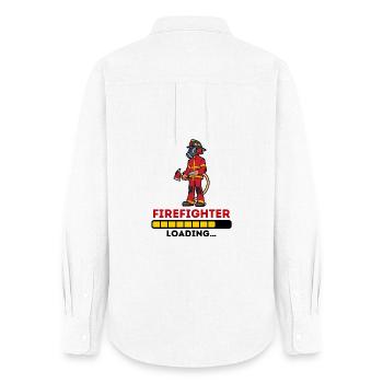 Fire Brigade Fire Hose Statement Lifesaver - Women's Oxford Shirt - white - Back - AI Model Female 172 light (172cm)