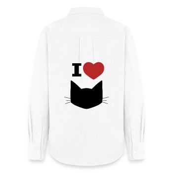 I Love Cats - Frauen Oxford Hemd - Weiß - Hinten - AI Model Female 172 light (172cm)