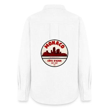 Monaco Côte d’Azur Vintage Skyline - Chemise Oxford Femme - blanc - Dos - AI Model Female 172 light (172cm)