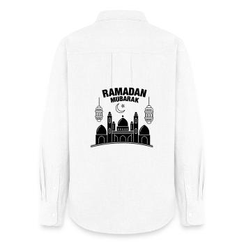 Ramadan Mubarak lights - Women's Oxford Shirt - white - Back - AI Model Female 172 light (172cm)