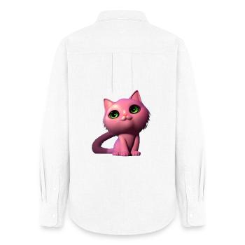rosa katze frei - Frauen Oxford Hemd - Weiß - Hinten - AI Model Female 172 light (172cm)