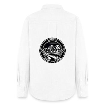 SCOTLAND NC 500 - Women's Oxford Shirt - white - Back - AI Model Female 172 light (172cm)