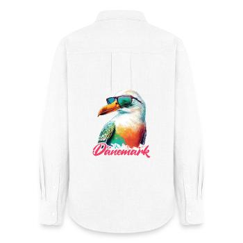 Denmark holiday cool colorful seagull with sunglasses - Women's Oxford Shirt - white - Back - AI Model Female 172 light (172cm)