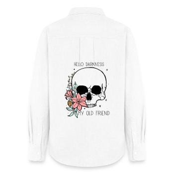 Floral Embrace Silhouettes - Women's Oxford Shirt - white - Back - AI Model Female 172 light (172cm)