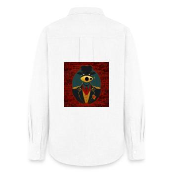 Conspiracy 02 - Women's Oxford Shirt - white - Back - AI Model Female 172 light (172cm)