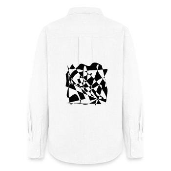 Impression artistique Mandala céleste - Chemise Oxford Femme - blanc - Dos - AI Model Female 172 light (172cm)