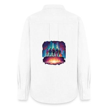 Super-héros - Chemise Oxford Femme - blanc - Dos - AI Model Female 172 light (172cm)