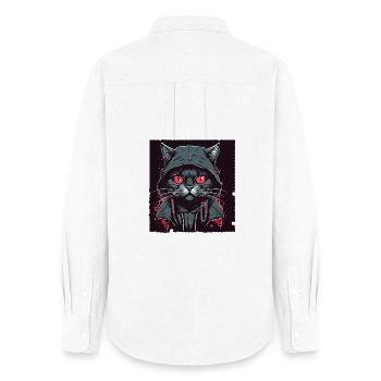 Hacker cat - Frauen Oxford Hemd - Weiß - Hinten - AI Model Female 172 light (172cm)
