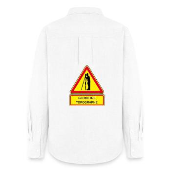 Géomètre topographe - Chemise Oxford Femme - blanc - Dos - AI Model Female 172 light (172cm)