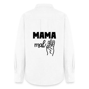 Mama mal Drei Mom of Three 3 Mama - Frauen Oxford Hemd - Weiß - Hinten - AI Model Female 172 light (172cm)