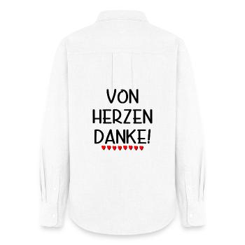 Von Herzen Danke - Dankeschön Geschenke SPRÜCHE - Frauen Oxford Hemd - Weiß - Hinten - AI Model Female 172 light (172cm)