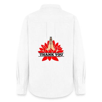 THANK YOU thank you namaste with black text - Women's Oxford Shirt - white - Back - AI Model Female 172 light (172cm)