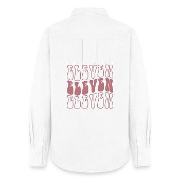 Onze 11e anniversaire pour les filles de 11 ans - Chemise Oxford Femme - blanc - Dos - AI Model Female 172 light (172cm)