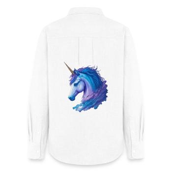 Cloud Unicorn in Blue Tones - Women's Oxford Shirt - white - Back - AI Model Female 172 light (172cm)