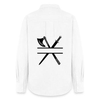 Épée de hache viking - Chemise Oxford Femme - blanc - Dos - AI Model Female 172 light (172cm)