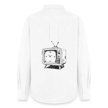 Screentime - Retro TV - Frauen Oxford Hemd - Weiß - Hinten - AI Model Female 172 light (172cm)
