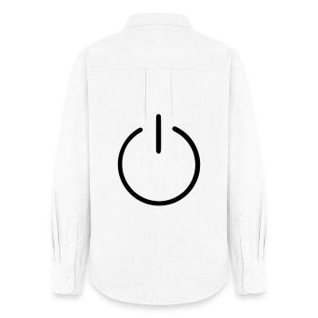 An Us Off Button - Women's Oxford Shirt - white - Back - AI Model Female 172 light (172cm)