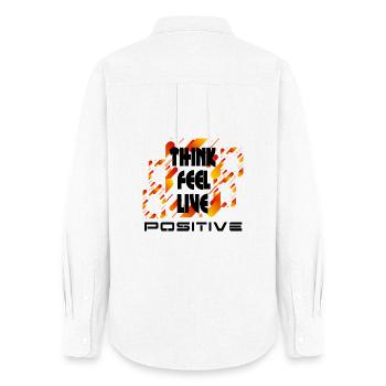 think feel live positive v4 - Chemise Oxford Femme - blanc - Dos - AI Model Female 172 light (172cm)