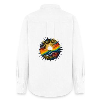 positive energy - Women's Oxford Shirt - white - Back - AI Model Female 172 light (172cm)