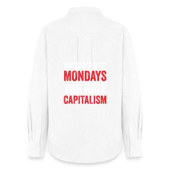 Vous ne détestez pas les lundis. Vous détestez le capitalisme - Chemise Oxford Femme - blanc - Dos - AI Model Female 172 light (172cm)
