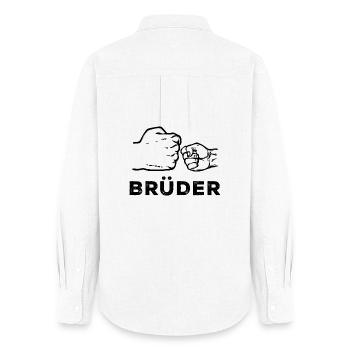 Bruderherz Großer Bruder Spruch Geschwister - Frauen Oxford Hemd - Weiß - Hinten - AI Model Female 172 light (172cm)
