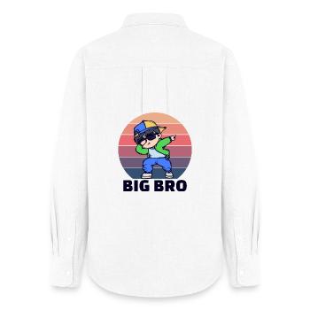 Cool Saying Bro Big Brother Brother's Heart - Women's Oxford Shirt - white - Back - AI Model Female 172 light (172cm)