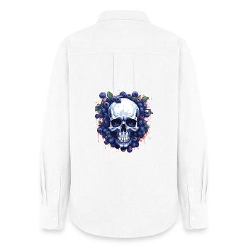Berry Skull Art Blue - Women's Oxford Shirt - white - Back - AI Model Female 172 light (172cm)