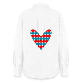 CHRISTMAS. MERRY CHRISTMAS. MERRY CHRISTMAS. NEW YEAR’S DAY - Women's Oxford Shirt - white - Back - AI Model Female 172 light (172cm)